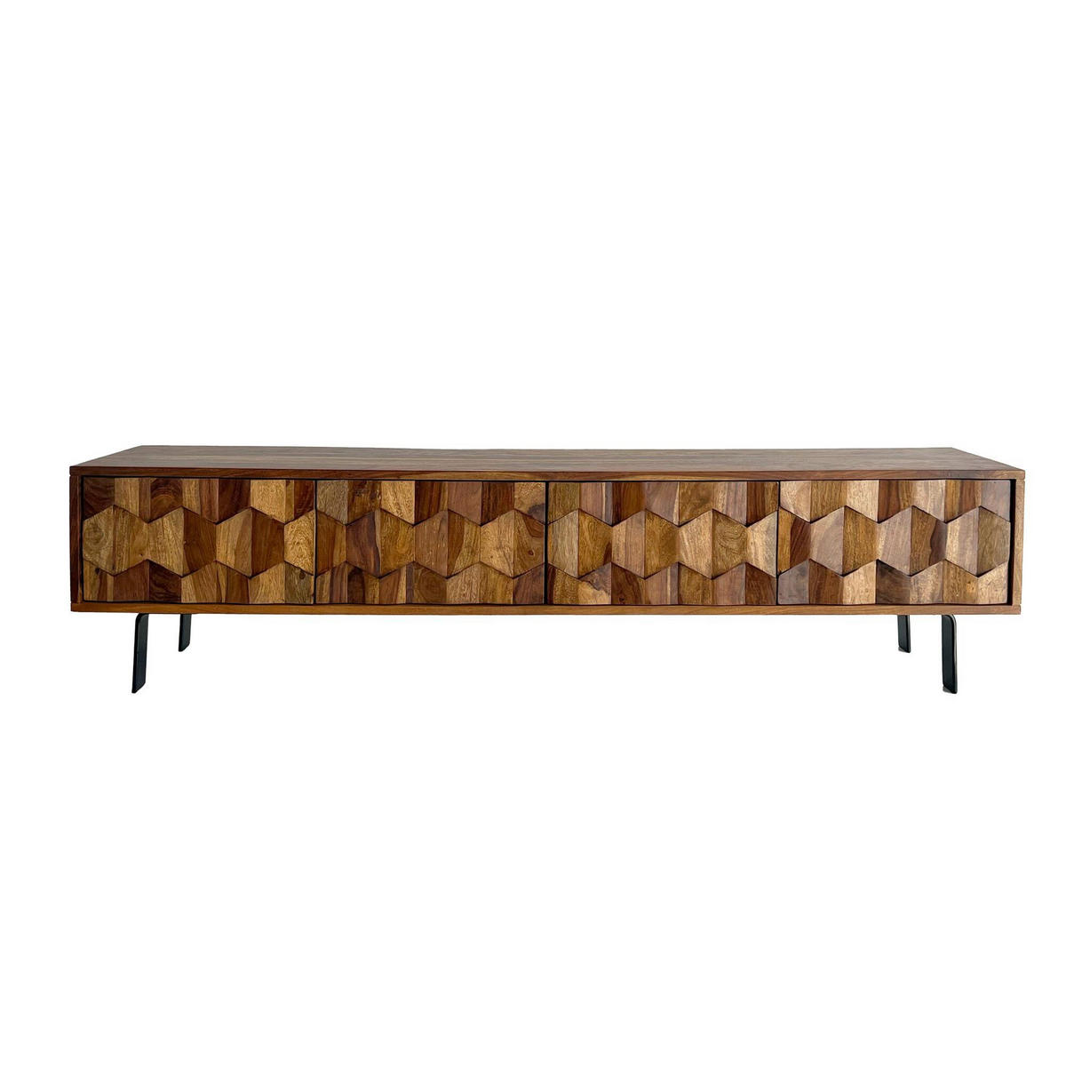 TV-BÄNK  i 160/40/35 cm  - sheshamfärgad/svart, Natur, metall/trä (160/40/35cm) - Livetastic