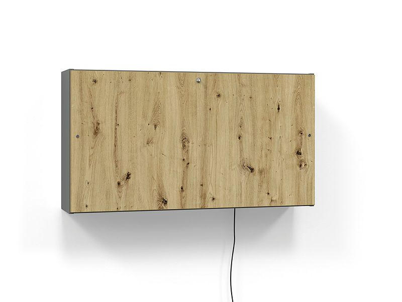 MINI-OFFICE in verschiedenen Holz-Dekoren erhältlich, Beleuchtung, Beimöbel erhältlich Eichefarben, Graphitfarben - Eichefarben/Graphitfarben, KONVENTIONELL, Holzwerkstoff (120/65/26cm) - Venda