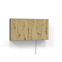 MINI-OFFICE in verschiedenen Holz-Dekoren erhältlich, Beleuchtung, Beimöbel erhältlich Eichefarben, Graphitfarben - Eichefarben/Graphitfarben, KONVENTIONELL, Holzwerkstoff (120/65/26cm) - Venda