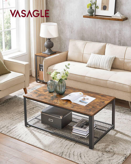 COUCHTISCH in Holzwerkstoff 106,6/60,6/45 cm  - Schwarz/Braun, Trend, Holzwerkstoff/Metall (106,6/60,6/45cm) - Boxxx