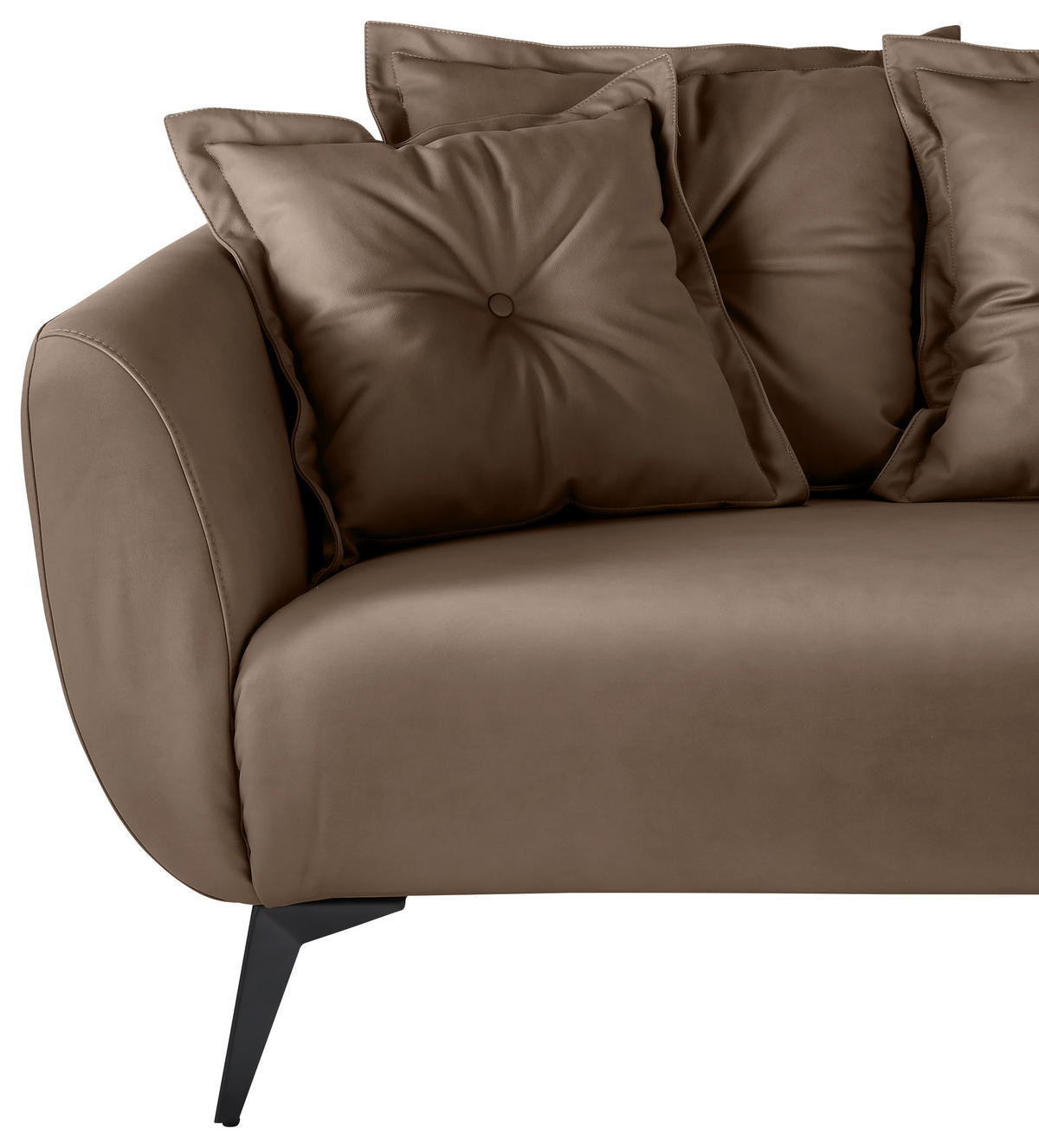 3-SITZER-SOFA in Lederlook Braun  - Schwarz/Braun, Modern, Textil/Metall (236/94/103cm) - Livetastic
