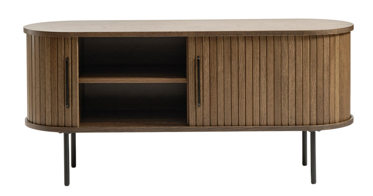 LOWBOARD  in 120/56/40 cm  - Eiche dunkel/Schwarz, Trend, Holz/Holzwerkstoff (120/56/40cm) - Xora