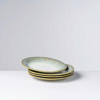 DESSERTTELLERSET Grün 4-teilig FLUSSUFER  - Grün, Basics, Keramik (22/2,5cm) - Gipfelstück