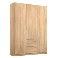 DREHTÜRENSCHRANK 136/229/54 cm,  in Sonoma Eiche, 3-türig  - Alufarben/Sonoma Eiche, MODERN, Holzwerkstoff (136/229/54cm) - Rauch Möbel