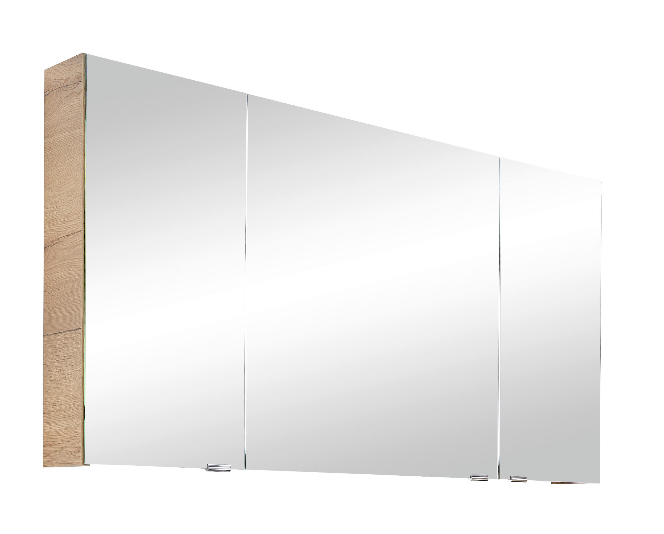 SPIEGELSCHRANK 120,4/70/17 cm - Chromfarben/Eichefarben, Design, Glas/Holzwerkstoff (120,4/70/17cm) - Sadena