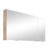SPIEGELSCHRANK 120,4/70/17 cm  - Chromfarben/Eichefarben, Design, Glas/Holzwerkstoff (120,4/70/17cm) - Sadena