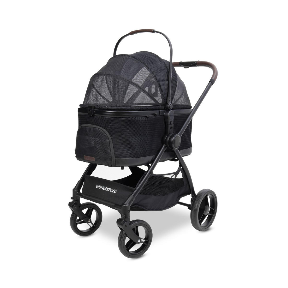 HUNDEBUGGY P3 Pet Luxury Stroller  - Schwarz, Basics, Textil/Metall (92kg) - WONDERFOLD