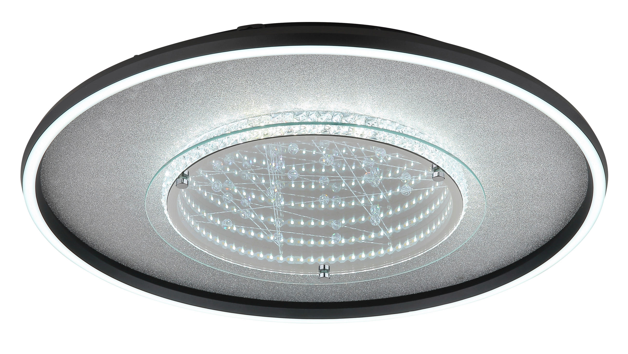 LED-DECKENLEUCHTE 51,5/6,8 cm   - Klar/Silberfarben, Design, Glas/Kunststoff (51,5/6,8cm) - Globo