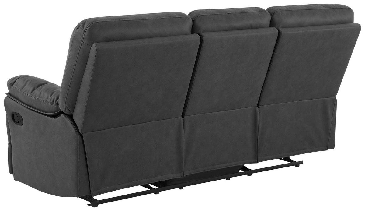SITZGARNITUR Mikrofaser Grau  - Schwarz/Grau, KONVENTIONELL, Textil/Metall - Livetastic