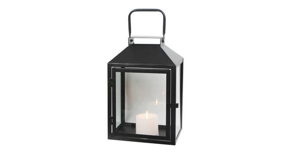 LATERNE - Schwarz, Basics, Glas/Metall (20/31,5/16cm) - Ambia Home