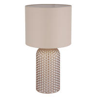 BORDSLAMPA SOFIA 26,5/50 cm   - vit/champagne, Basics, glas/textil (26,5/50cm)