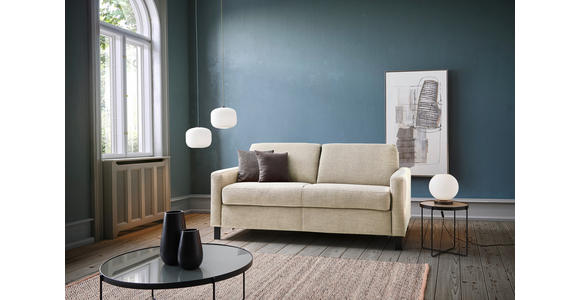 SCHLAFSOFA  in Webstoff Beige  - Beige/Schwarz, Design, Holz/Textil (184/92/102cm) - Venda