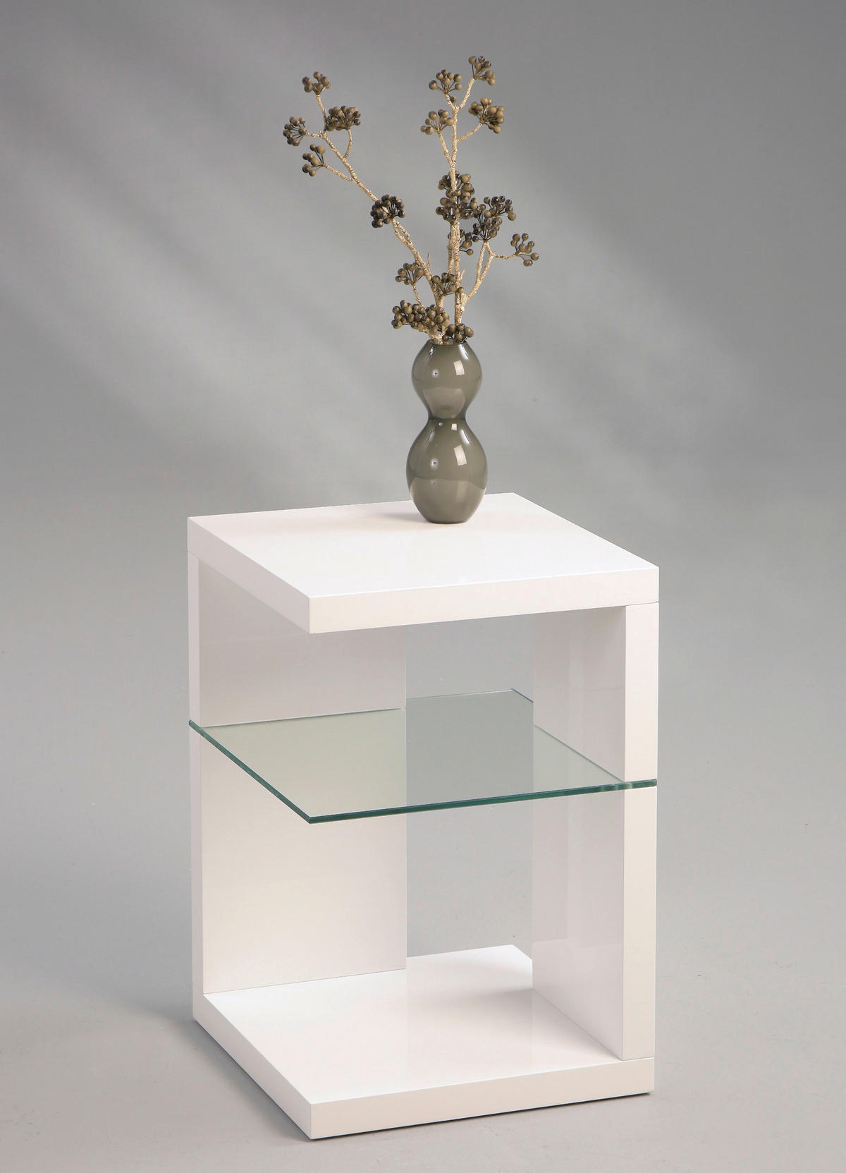 BEISTELLTISCH 40/40/60 cm Weiß quadratisch  - Weiß, Design, Glas/Holzwerkstoff (40/40/60cm) - Xora