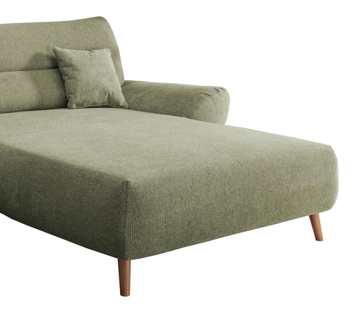 ECKSOFA in Chenille Grün  - Wildeiche/Grün, Modern, Holz/Textil (290/166cm) - MID.YOU