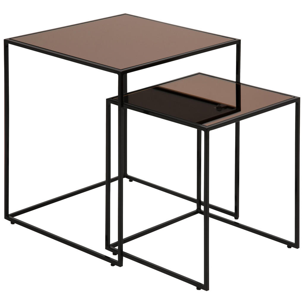 Beistelltischset in Metall, Glas Beistelltischset in Metall, Glas