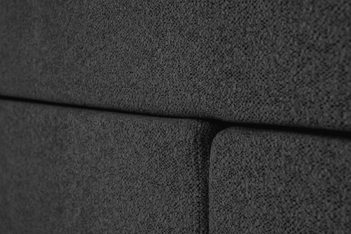 BOXSPRINGBETT 180/200 cm,  in Anthrazit, Matratze, gepolstertes Kopfteil, Topper, H3 + H3 = fest  - Anthrazit/Schwarz, Trend, Textil (180/200cm) - Chameo