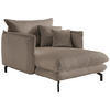 XXL-SESSEL Cord Graubraun    - Graubraun/Schwarz, MODERN, Textil/Metall (111/101/167cm) - Livetastic
