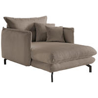 XXL-SESSEL in Cord Graubraun  - Graubraun/Schwarz, Modern, Textil/Metall (111/101/167cm) - Livetastic