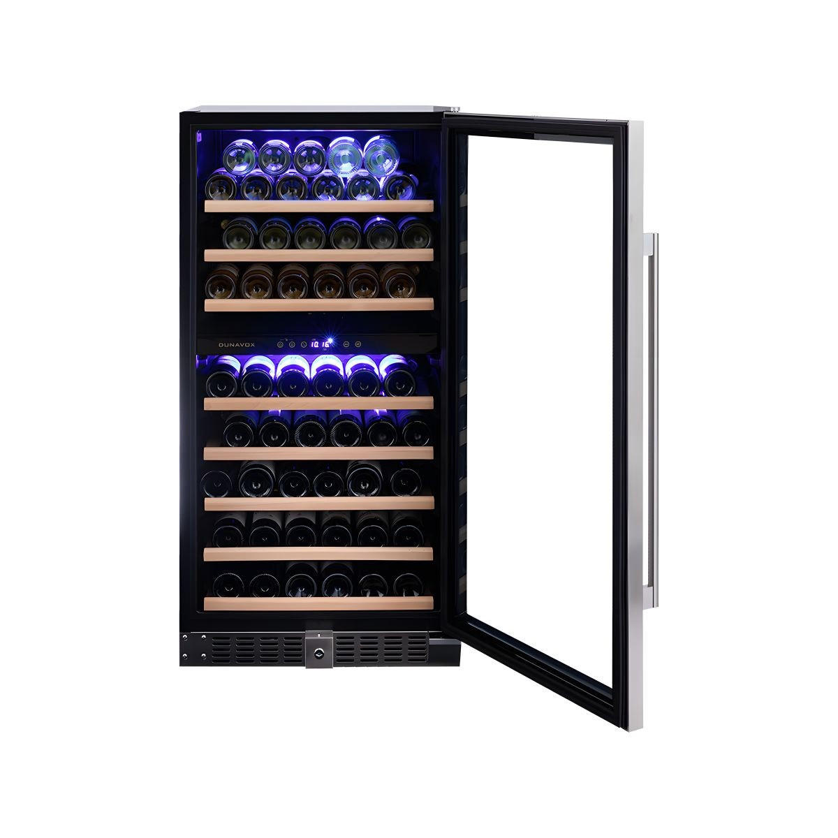 WEINKÜHLSCHRANK DX-94.270SDSK  - Edelstahlfarben, Basics, Glas/Holz (59,5/121,5/68cm)