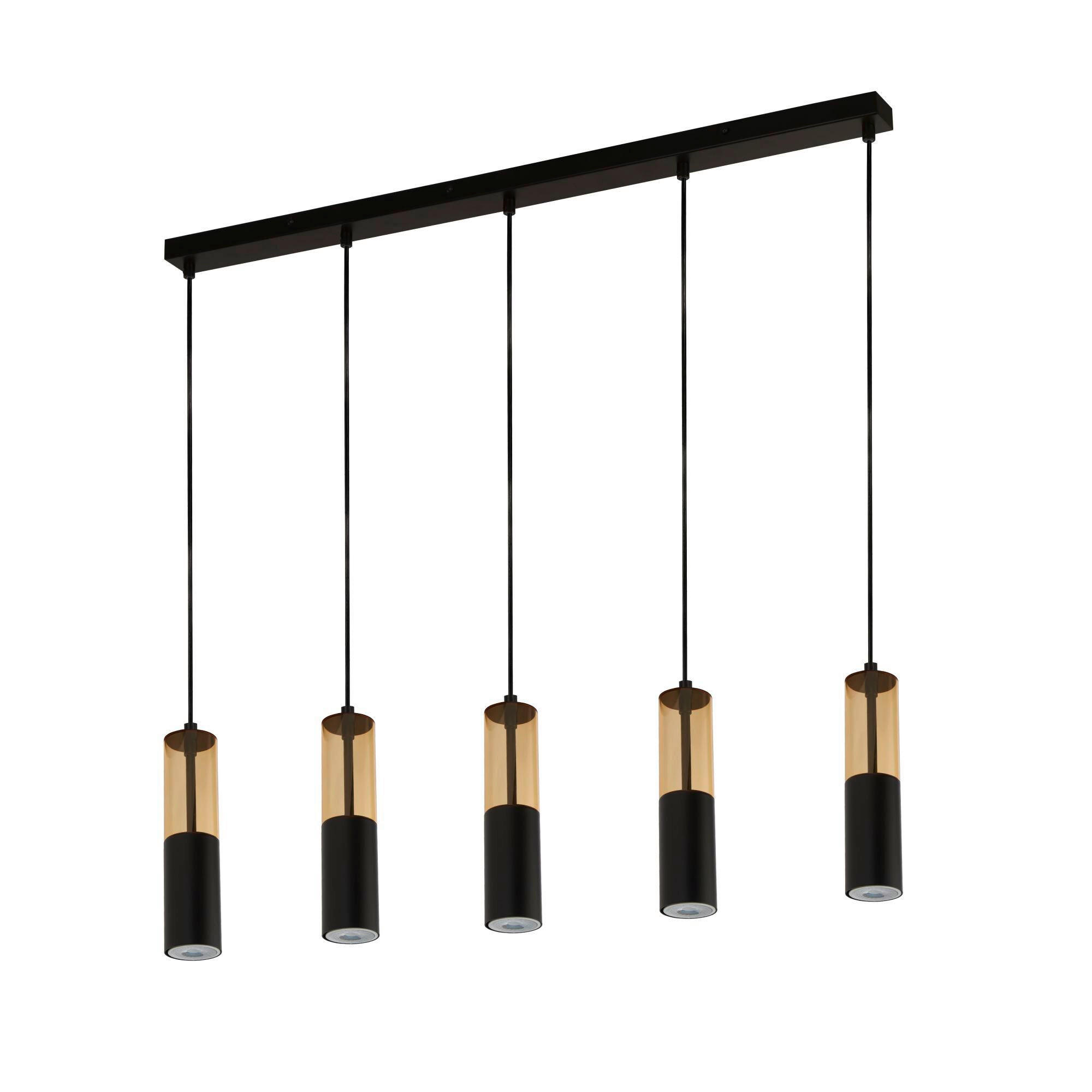 HÄNGLAMPA Merrygold 94/5,5/120 cm  - bärnstensfärgad/svart, Modern, metall/plast (94/5,5/120cm)