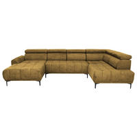 WOHNLANDSCHAFT Gelb, Goldfarben Velours  - Gelb/Goldfarben, Design, Textil/Metall (172/340/191cm) - Stylife