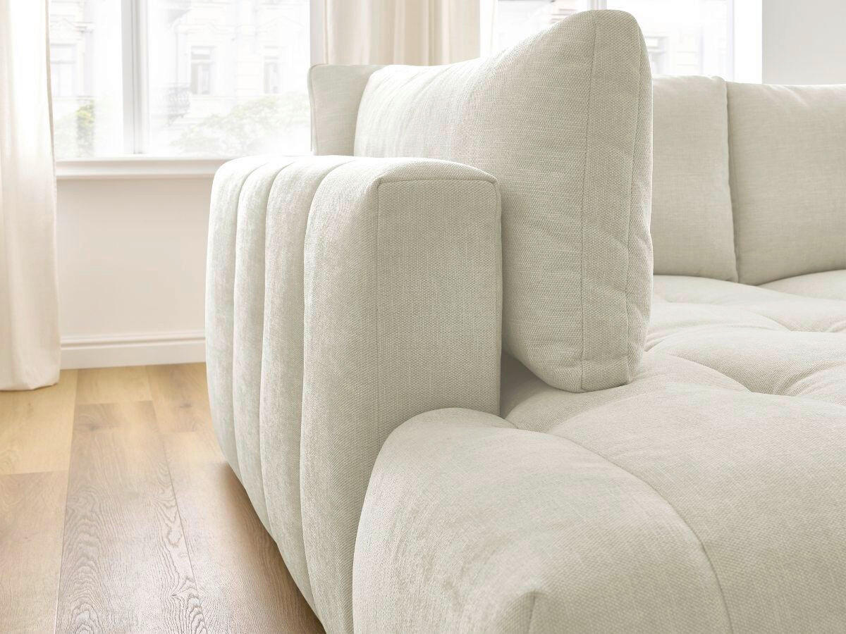 ECKSCHLAFSOFA FUJI Leinenoptik Beige  inkl.  - Beige/Schwarz, MODERN, Kunststoff/Textil (204/282cm)