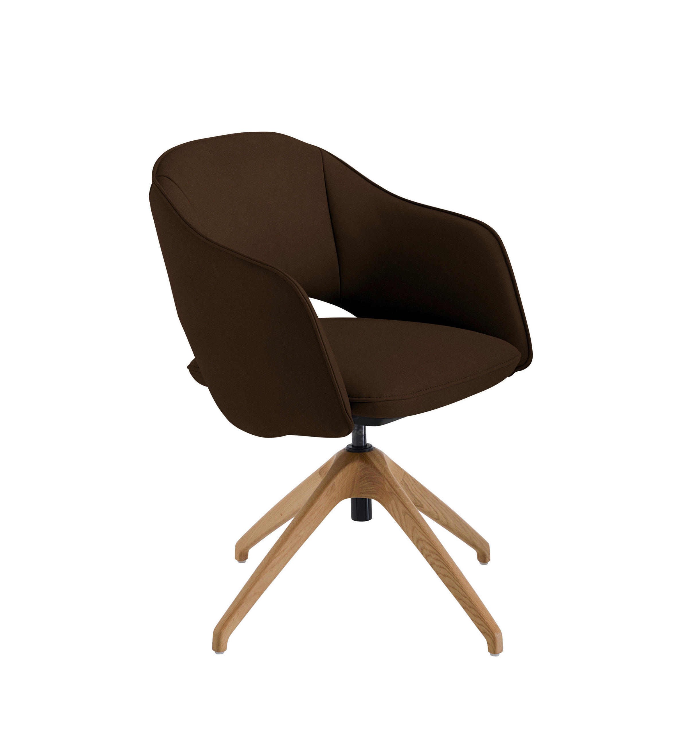 ARMLEHNSTUHL  in Echtleder naturbelassen  - Wildeiche/Dunkelbraun, Design, Leder/Holz (63/74-90/57-73cm) - Koinor