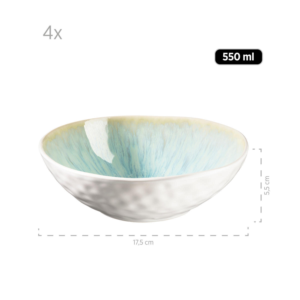 KOMBISERVICE Grün 16-teilig Frozen  - Grün, Basics, Keramik (34,7/32/35cm) - Mäser