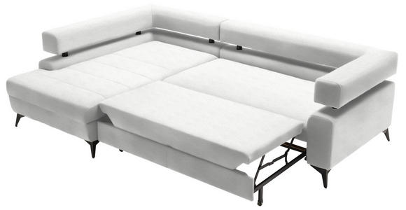 ECKSOFA in Chenille Weiß  - Schwarz/Weiß, KONVENTIONELL, Textil/Metall (184/265cm) - Hom`in