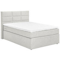 BOXSPRINGBETT 100/200 cm,  in Grauweiß, Bettkasten, Topper, Matratzen, H3 = fest  - Grauweiß/Schwarz, KONVENTIONELL, Textil (100/200cm) - Carryhome