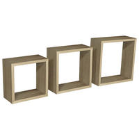 Hängeregal Simple 30x30cm 30-27-24/30-27-24/12 cm barve hrasta  - barve hrasta, Moderno, umetna masa/leseni material (30-27-24/30-27-24/12cm) - Carryhome