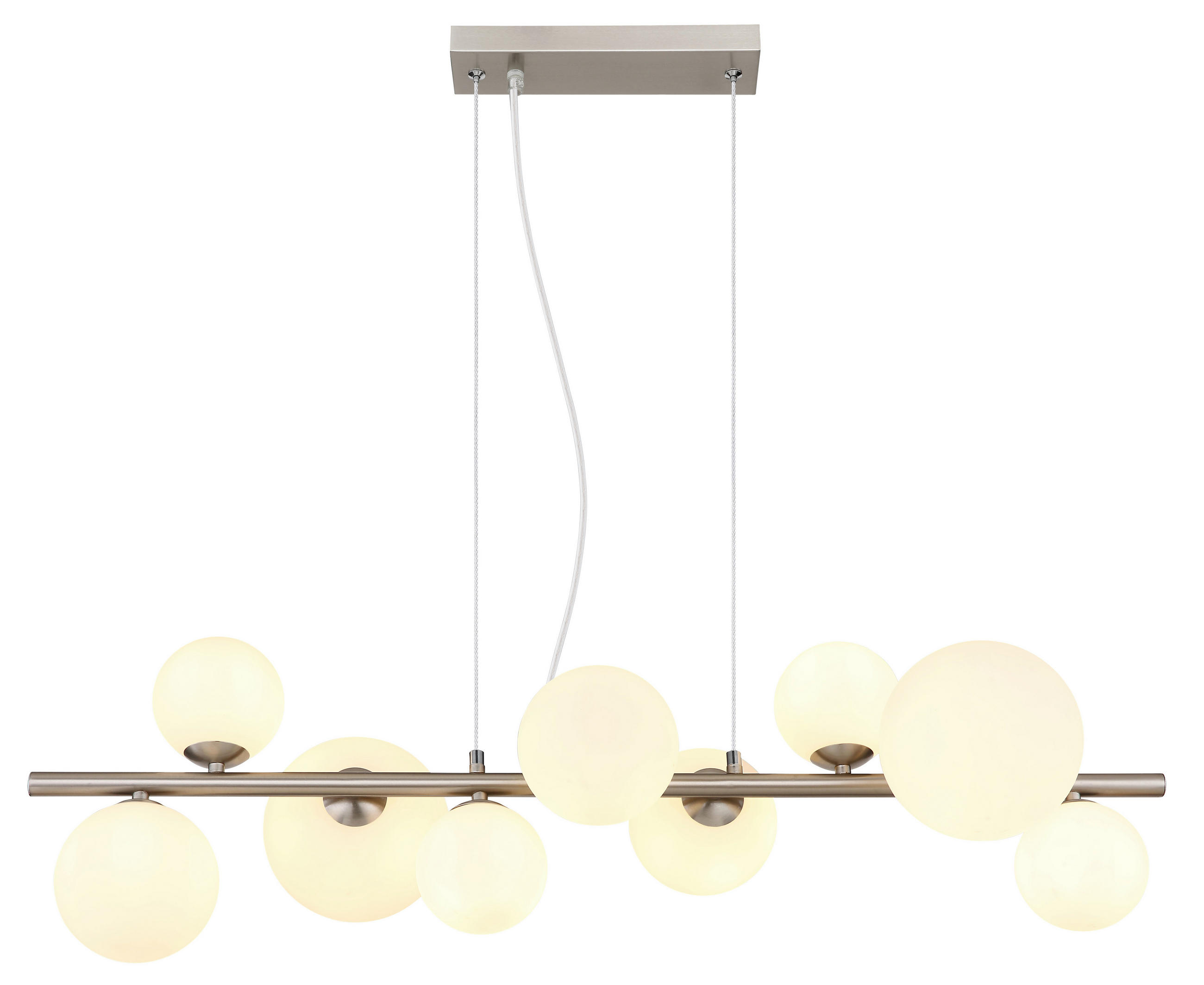 Globo Led-Hängeleuchte Opal, Nickel, Transparent 34.5x120x87 cm