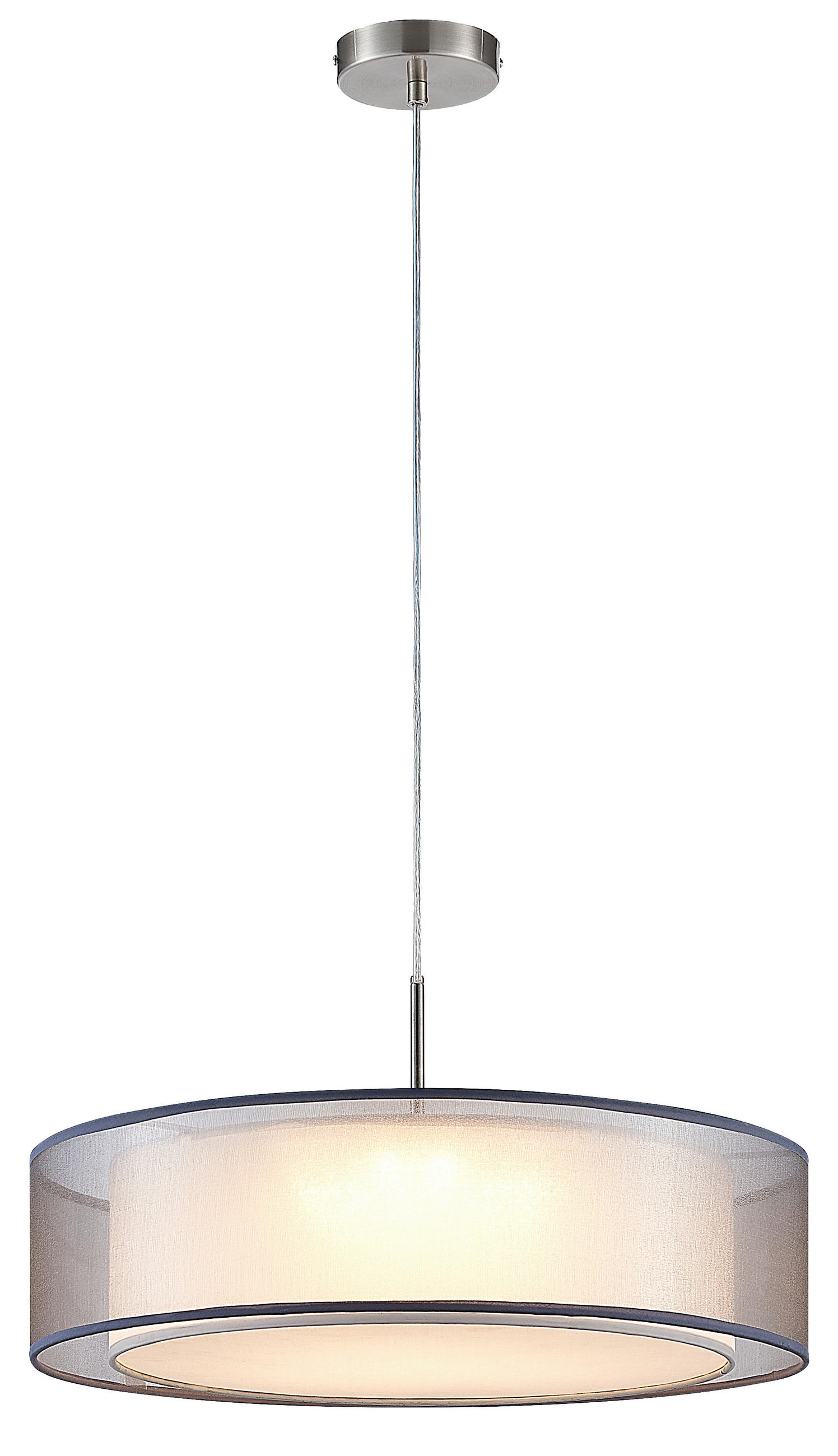 HÄNGELEUCHTE 50/150 cm    - Grau, Design, Textil/Metall (50/150cm) - Globo