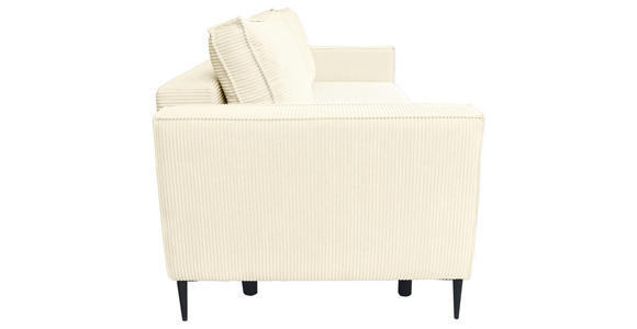 SCHLAFSOFA Cord Creme  - Creme/Schwarz, KONVENTIONELL, Textil/Metall (222/93/98cm) - Carryhome