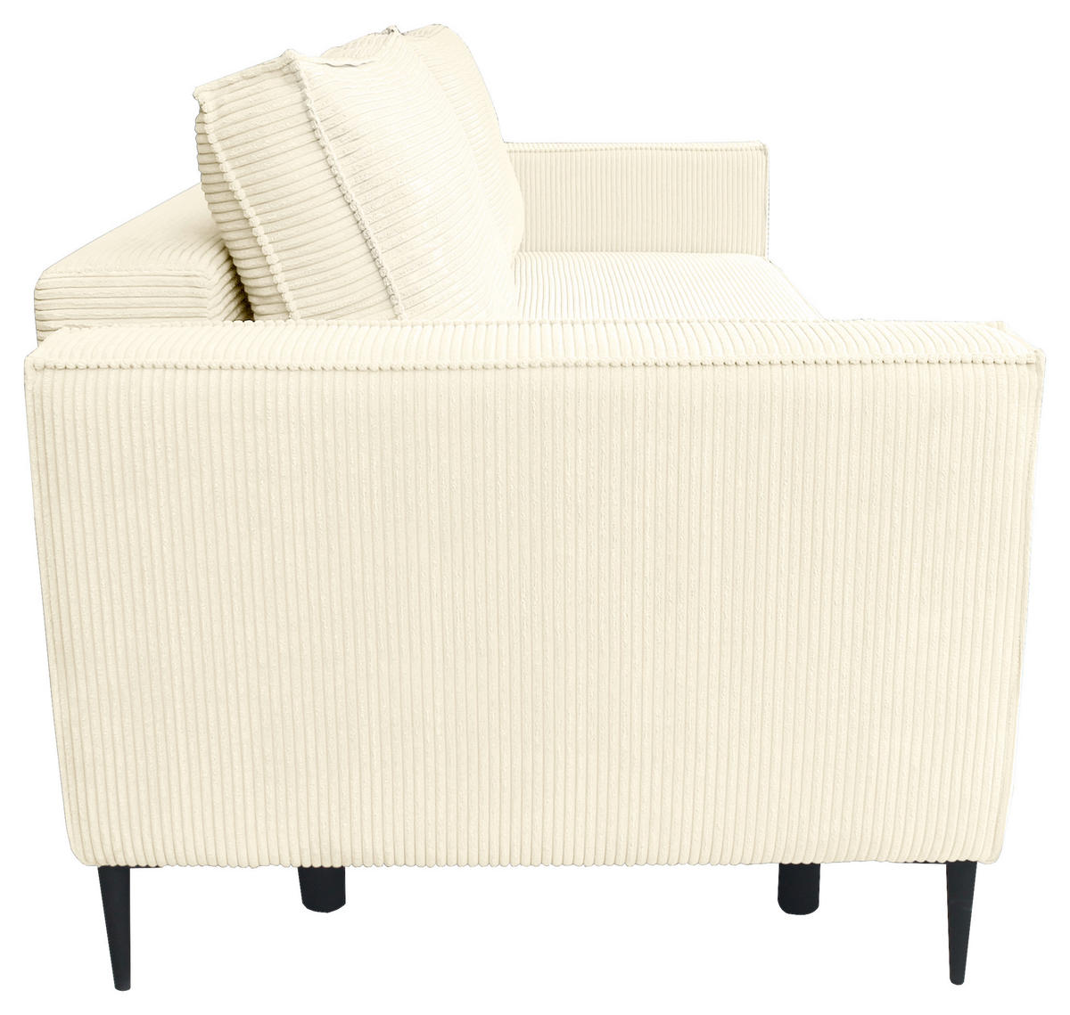 SCHLAFSOFA  mit Liegefunktion, Rücken echt, haustierfreundlicher Bezug Cord Creme  - Creme/Schwarz, KONVENTIONELL, Textil/Metall (222/93/98cm) - Carryhome