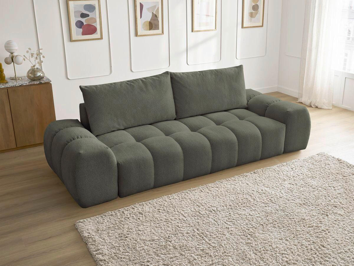 3-SITZER-SOFA EVEREST Flachgewebe Grün  - Schwarz/Grün, MODERN, Kunststoff/Textil (278/90/115cm)
