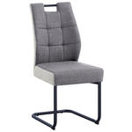 SCHWINGSTUHL  in Eisen Mikrofaser  - Beige/Schwarz, MODERN, Textil/Metall (45/97/59cm) - Cantus