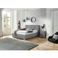 BOXSPRINGBETT 180/200 cm,  in Hellgrau, Matratze, H2 + H2 = mittel  - Chromfarben/Hellgrau, KONVENTIONELL, Textil (180/200cm) - Dieter Knoll