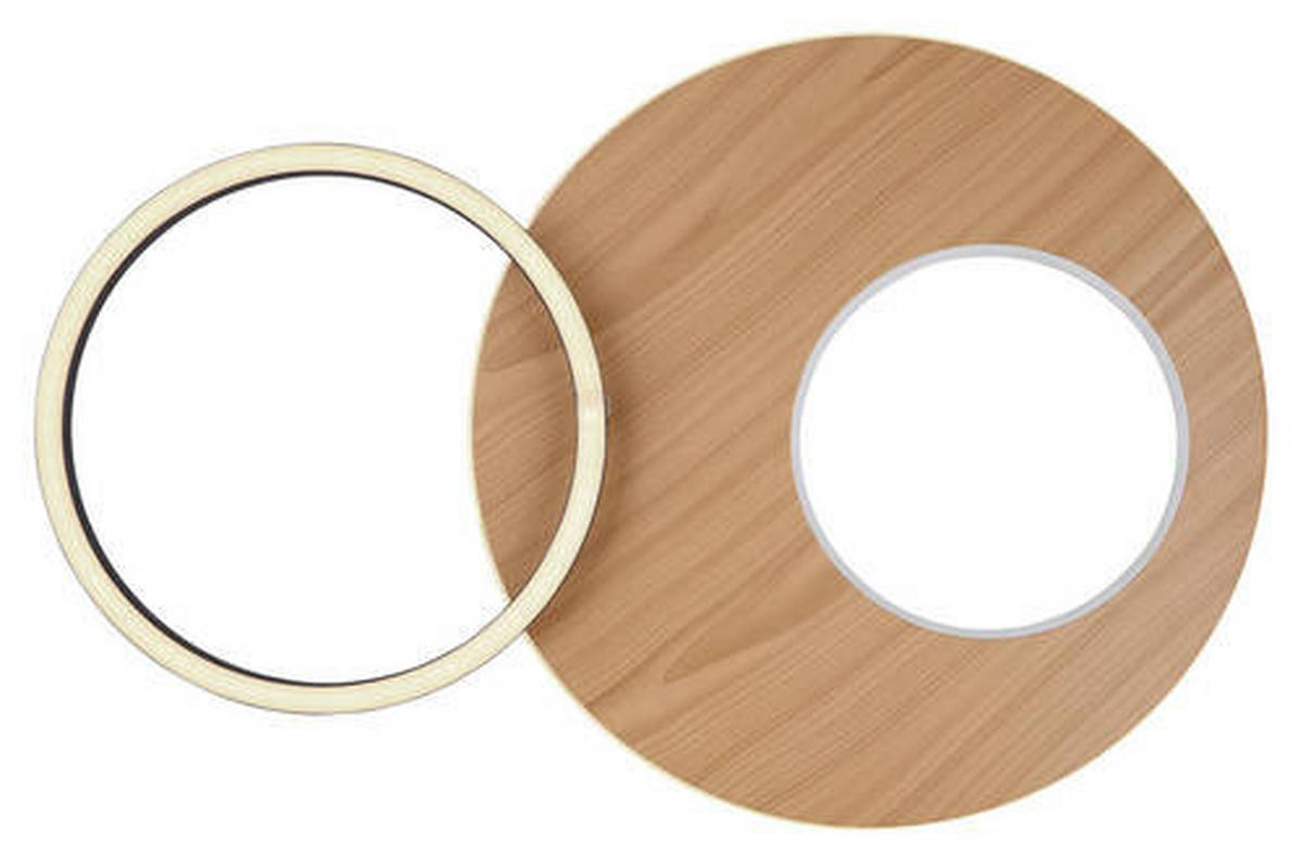 LED-DECKENLEUCHTE 21 W    61,2/40/10,5 cm  - Weiss/Dunkelbraun, Design, Holzwerkstoff/Kunststoff (61,2/40/10,5cm) - Globo