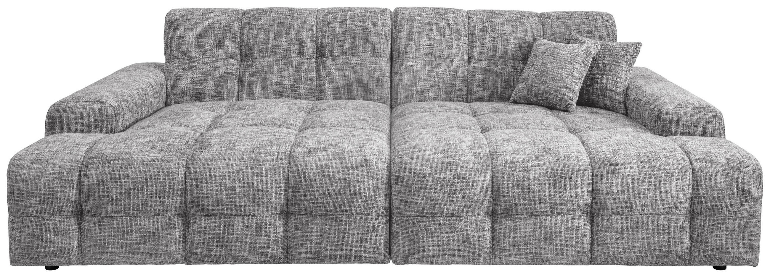 BIGSOFA in Struktur Silberfarben  - Silberfarben/Schwarz, MODERN, Kunststoff/Textil (304/87/155cm) - Livetastic