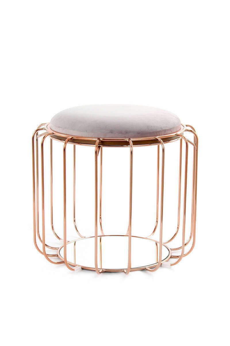 BEISTELLTISCH Metall, Kunststoff, Glas, Textil, Holzwerkstoff 50/50/45 cm  - Grau/Kupferfarben, Basics, Glas/Holzwerkstoff (50/50/45cm) - Kayoom