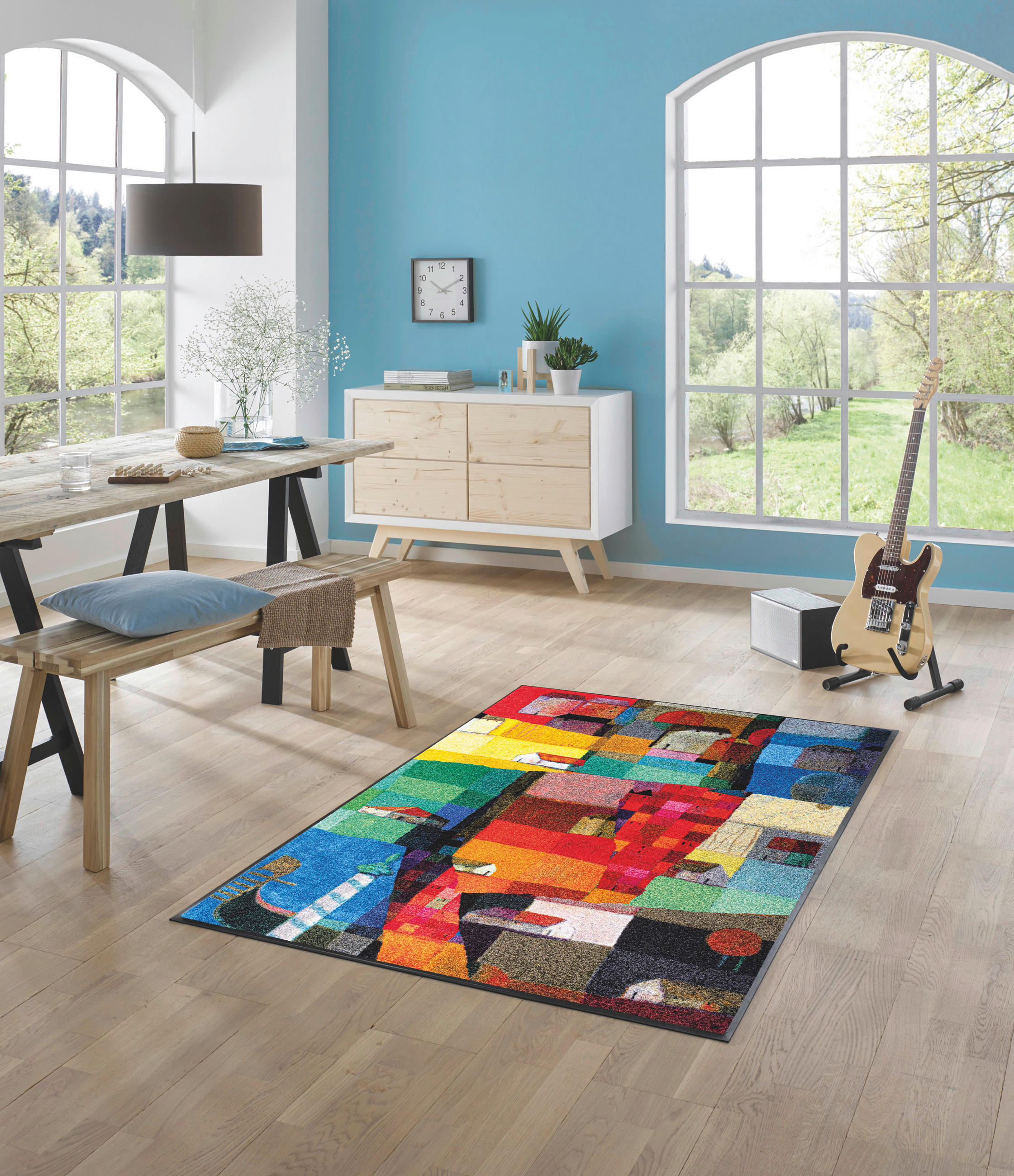 FLACHWEBETEPPICH 115/175 cm Venetien Multicolor  - Multicolor, KONVENTIONELL, Kunststoff/Textil (115/175cm) - wash+dry