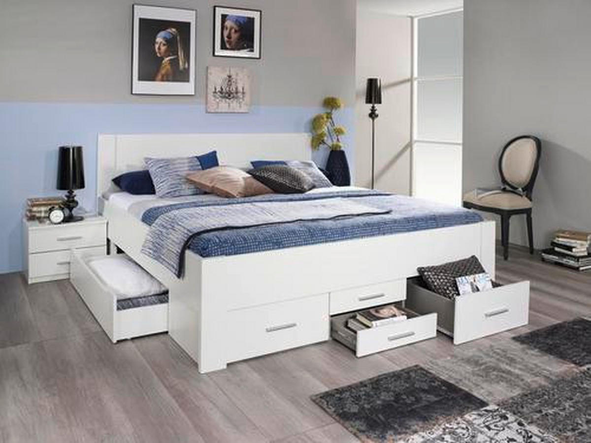 STAURAUMBETT 180/200 cm  in Weiß  - Weiß, KONVENTIONELL, Holzwerkstoff (180/200cm) - Rauch Möbel