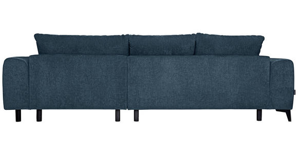 ECKSOFA  in Chenille Blau  279/222 cm  - Blau/Schwarz, KONVENTIONELL, Kunststoff/Textil (279/222cm) - Hom`in