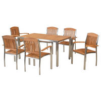 GARTENSET 5-teilig  - Silberfarben/Naturfarben, MODERN, Holz/Metall - Gardenson