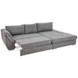 ECKSOFA Grau Flachgewebe  - Silberfarben/Grau, Design, Textil/Metall (306/174cm) - Carryhome