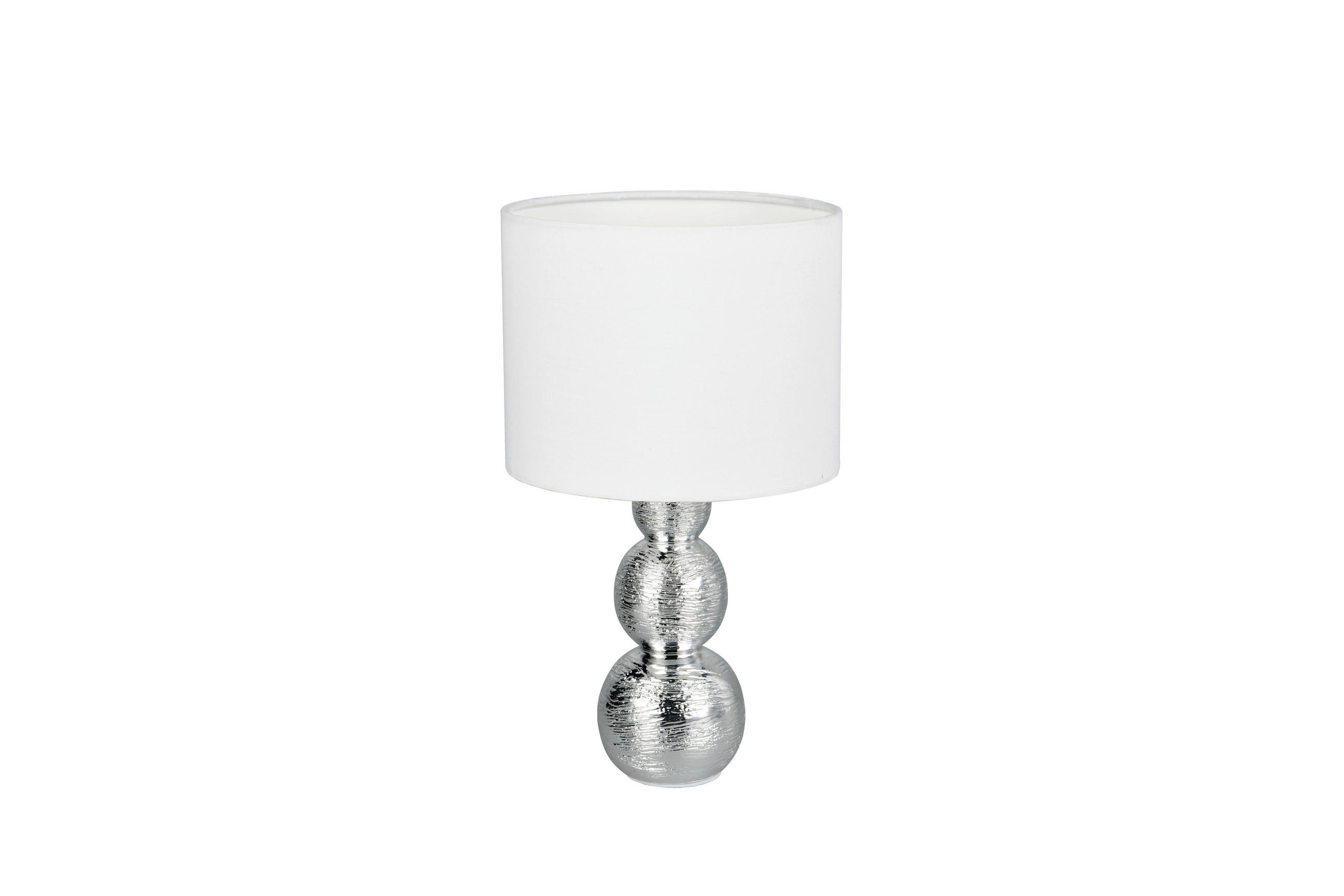 TISCHLEUCHTE Lova 17/29 cm  - Silberfarben/Weiß, LIFESTYLE, Keramik/Kunststoff (17/29cm)