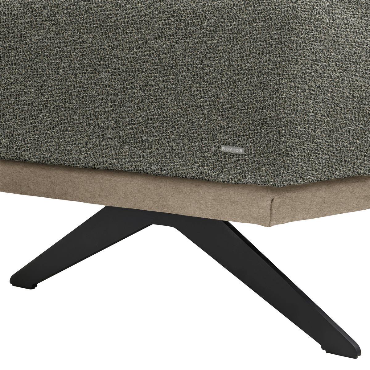 ECKSOFA in Flachgewebe Graubraun  - Graubraun/Schwarz, Design, Textil/Metall (270/239cm) - Koinor