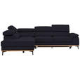 ECKSOFA Schwarz Webstoff  - Schwarz, Natur, Holz/Textil (226/282cm) - Novel