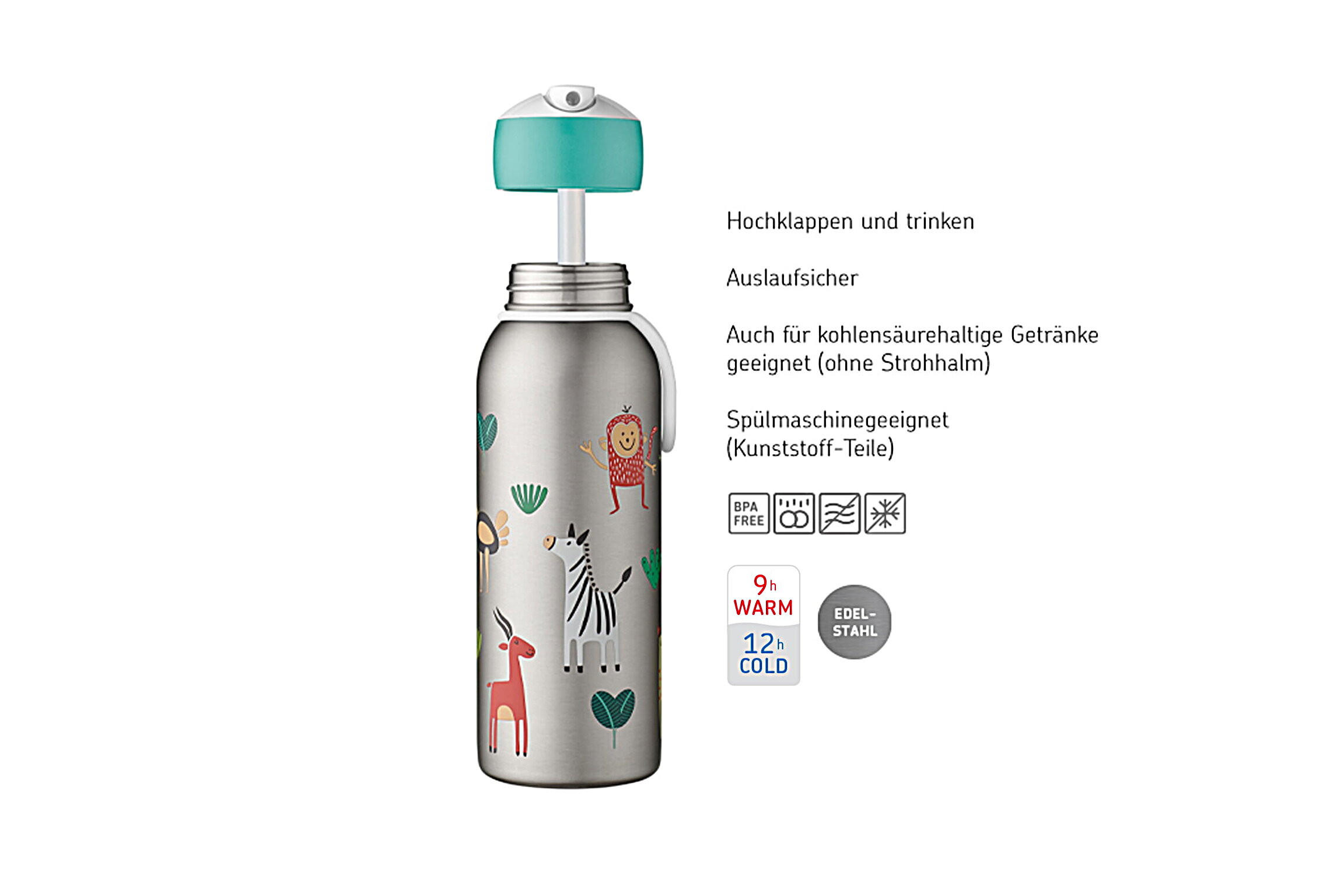 ISOLIERFLASCHE Campus  - Edelstahlfarben/Hellrosa, KONVENTIONELL, Kunststoff/Metall (6,5/7,0/20,2cm) - Mepal